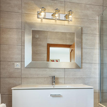 Beckett Bath Vanity Light in bathroom.
