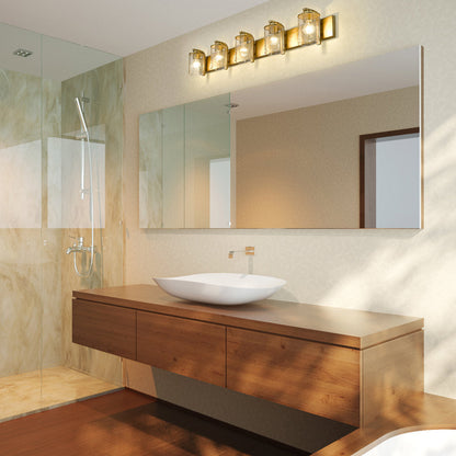 Beckett Bath Vanity Light in bathroom.