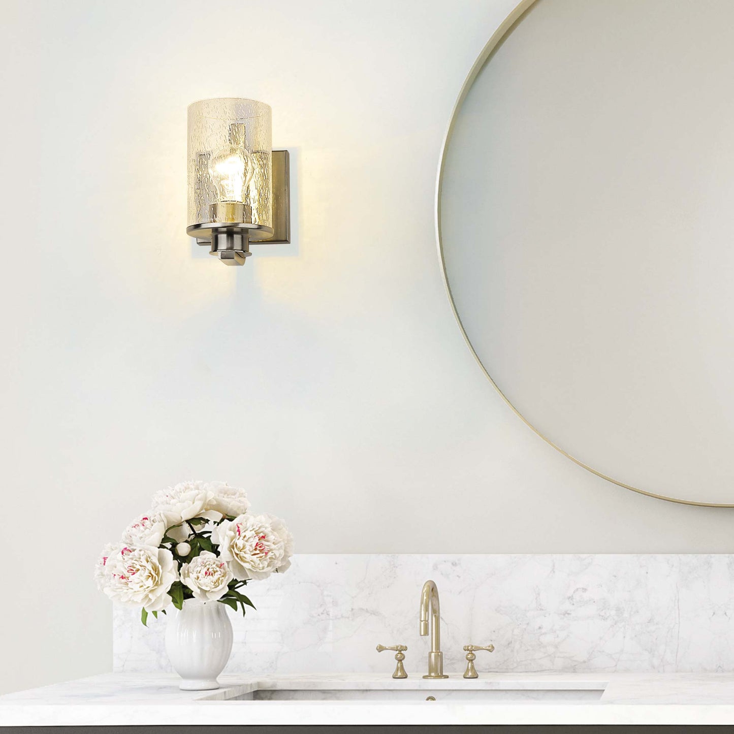 Beckett Bath Wall Light in bathroom.