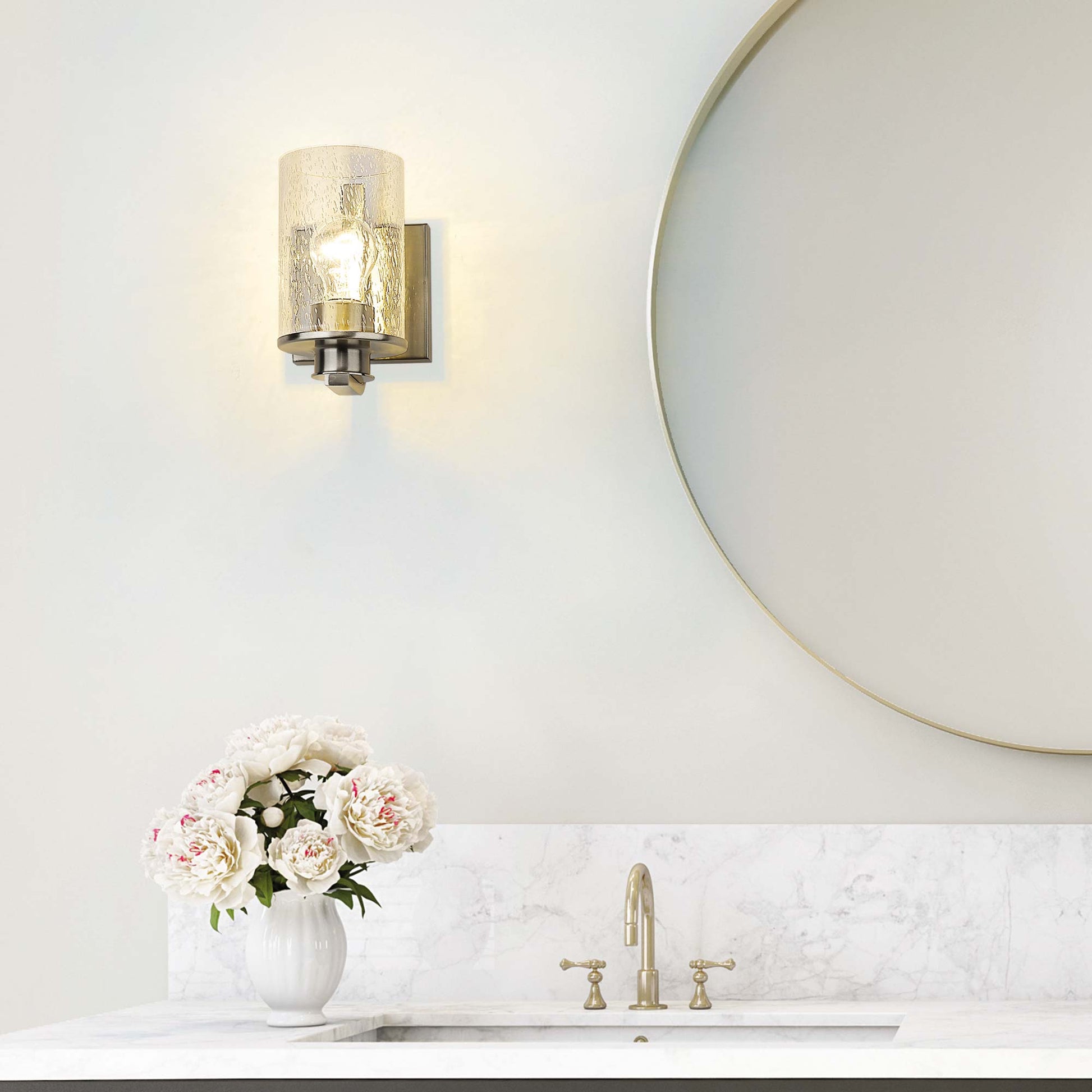 Beckett Bath Wall Light in bathroom.