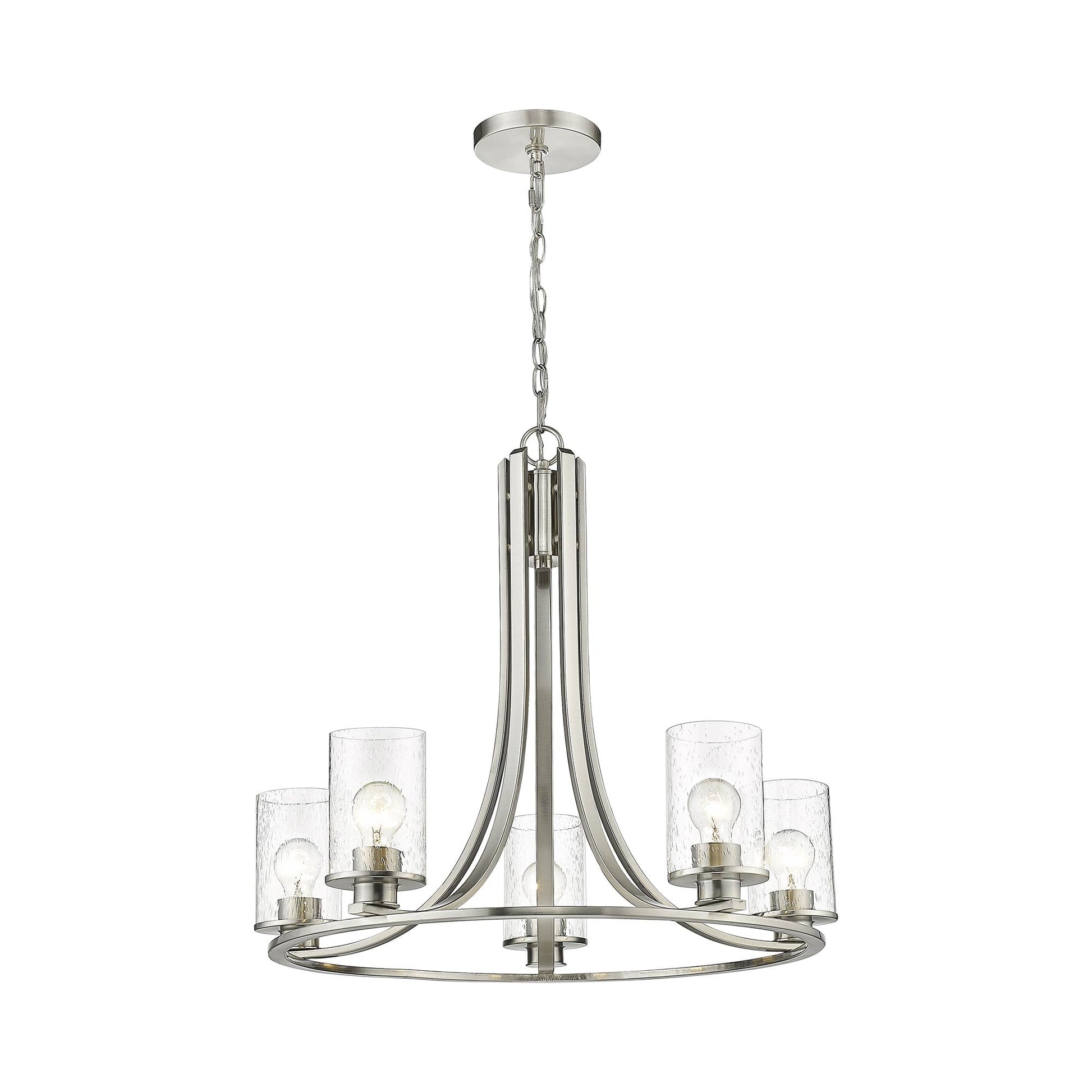 Beckett Chandelier in Brushed Nickel.