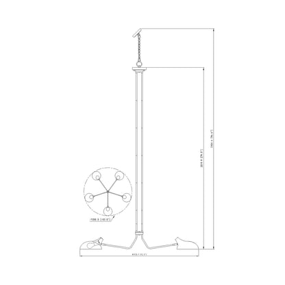 Bellamy Chandelier - line drawing.
