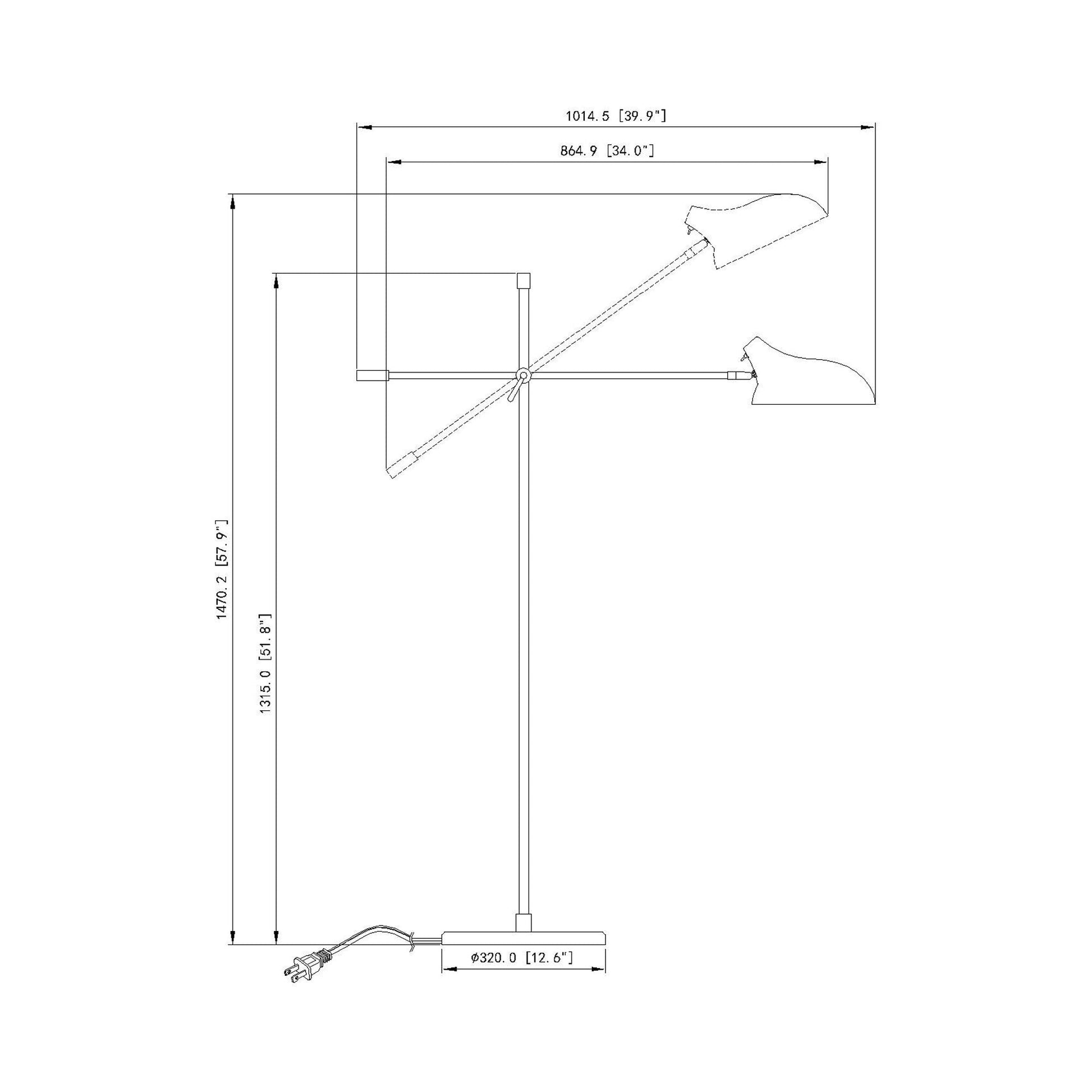 Bellamy Floor Lamp - line drawing.