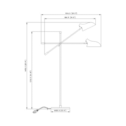 Bellamy Floor Lamp - line drawing.