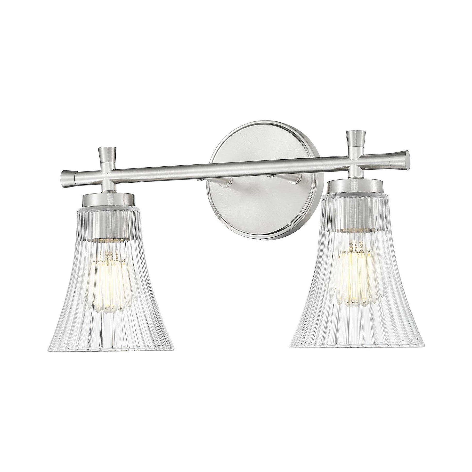 Belle Bath Vanity Light in Brushed Nickel (2-Light).