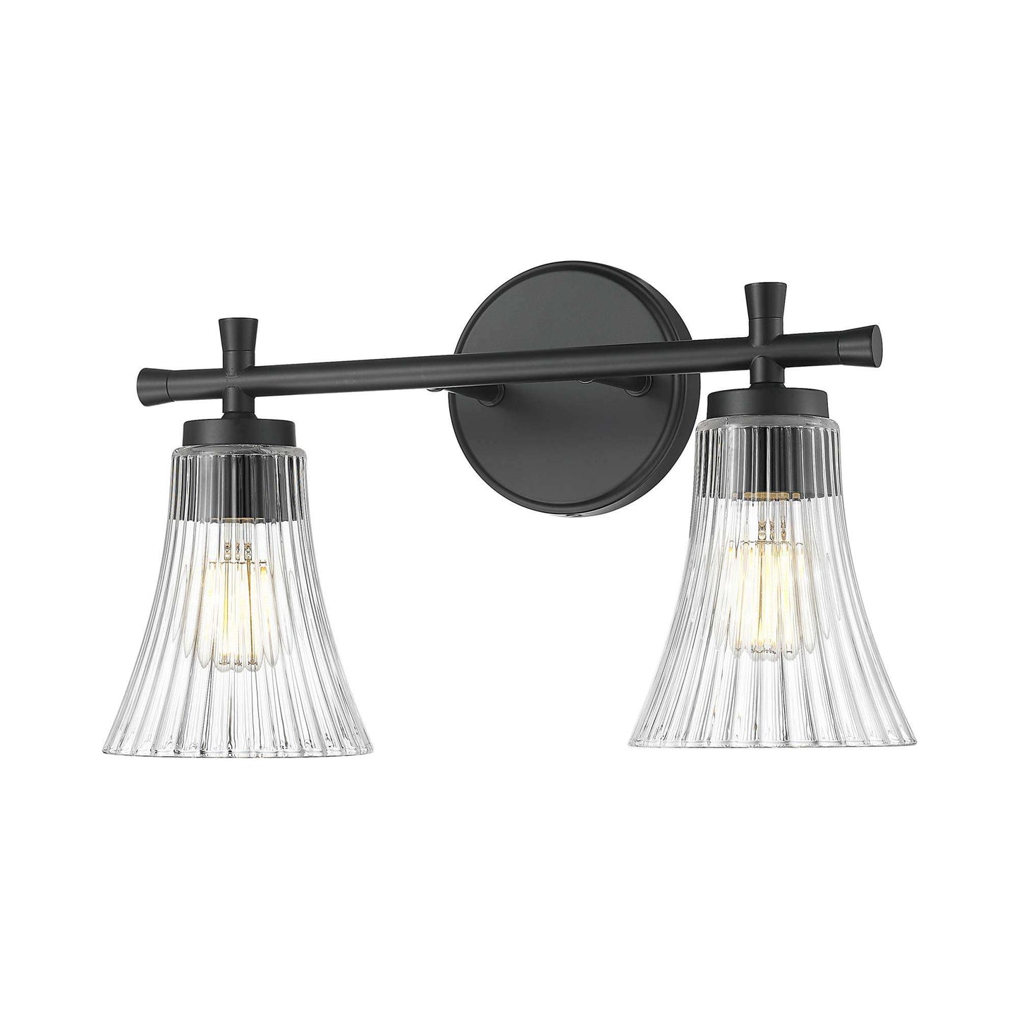 Belle Bath Vanity Light in Matte Black (2-Light).