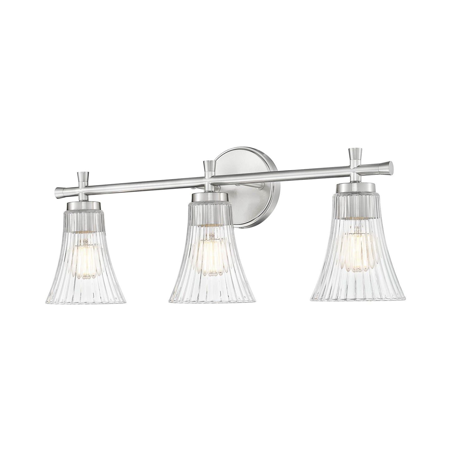 Belle Bath Vanity Light in Brushed Nickel (3-Light).