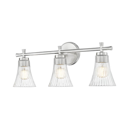 Belle Bath Vanity Light in Brushed Nickel (3-Light).