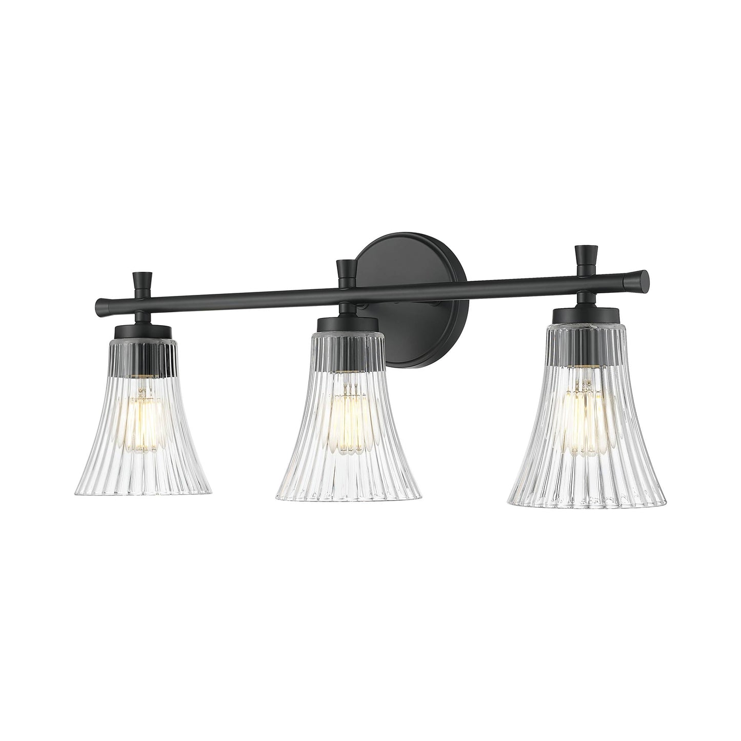 Belle Bath Vanity Light in Matte Black (3-Light).