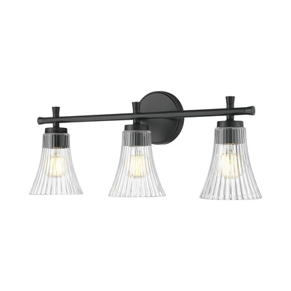 Belle Bath Vanity Light in Matte Black (3-Light).
