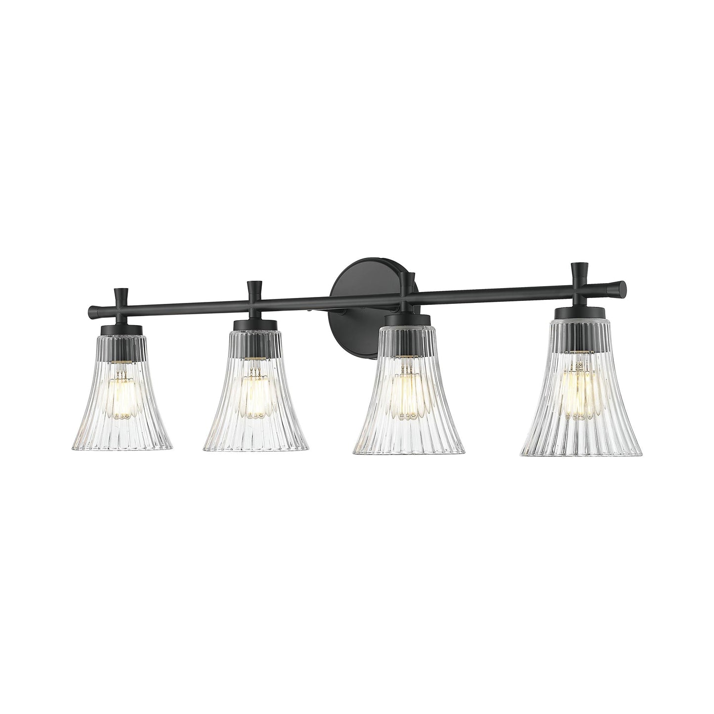 Belle Bath Vanity Light in Matte Black (4-Light).