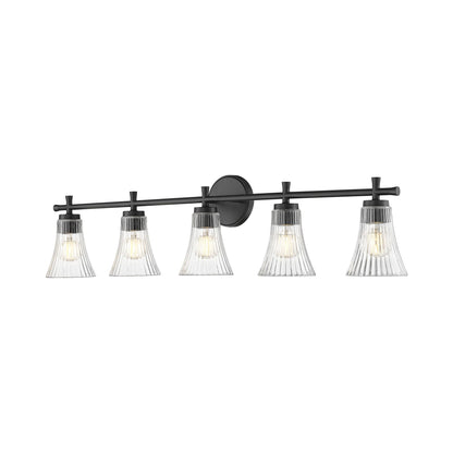 Belle Bath Vanity Light in Matte Black (5-Light).