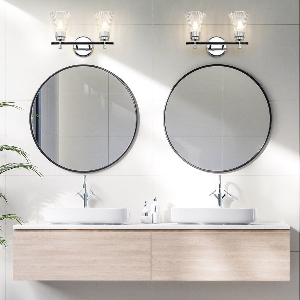 Belle Bath Vanity Light in bathroom.