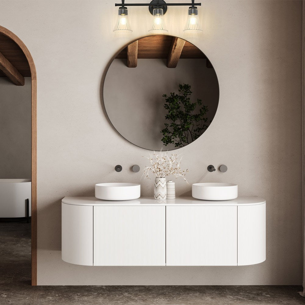 Belle Bath Vanity Light in bathroom.