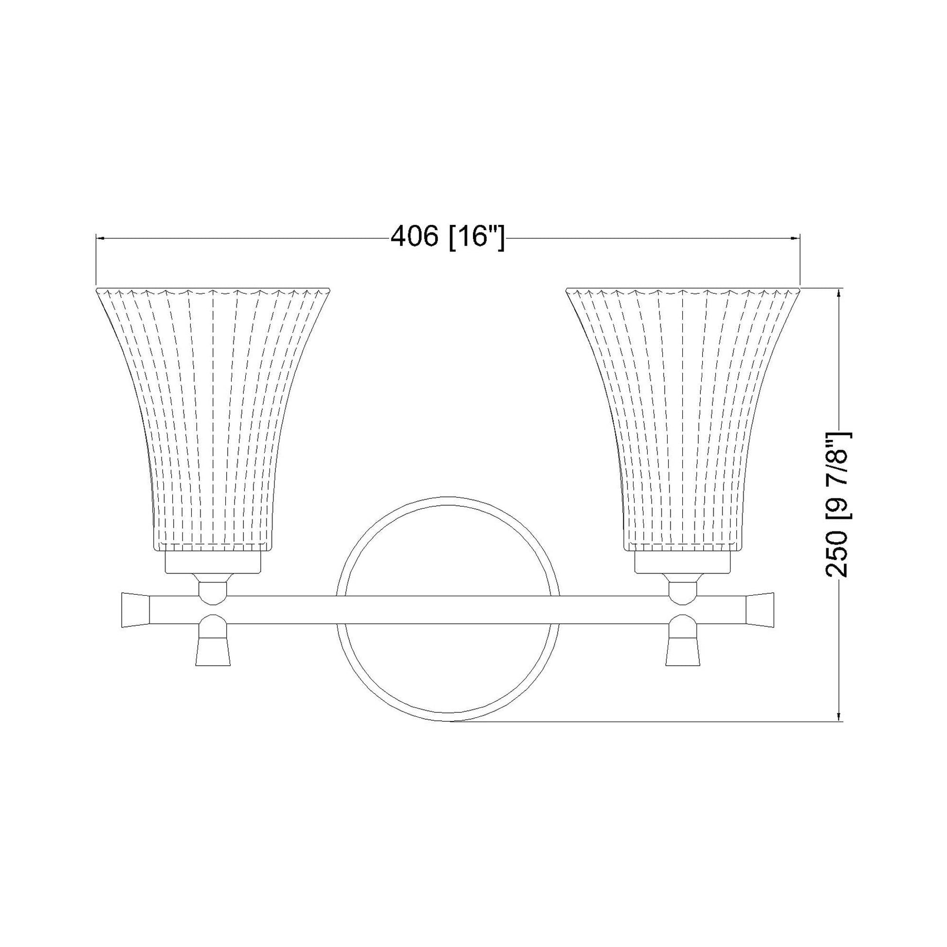 Belle Bath Vanity Light - line drawing.