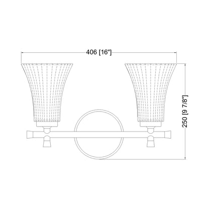 Belle Bath Vanity Light - line drawing.