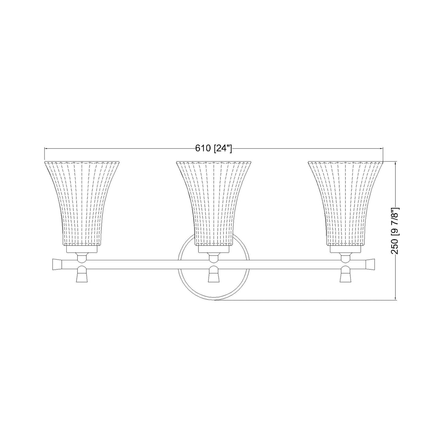 Belle Bath Vanity Light - line drawing.