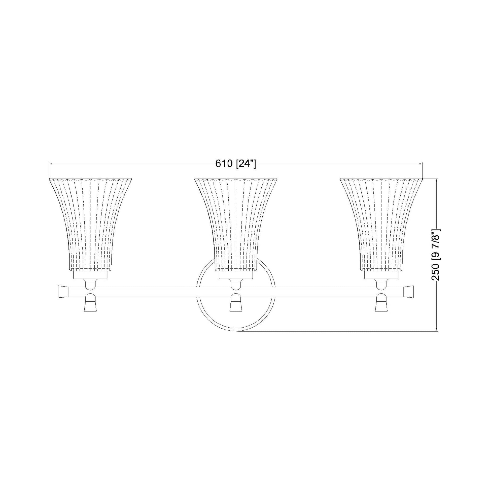 Belle Bath Vanity Light - line drawing.