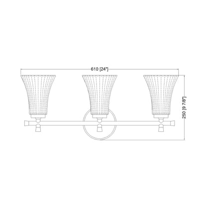 Belle Bath Vanity Light - line drawing.