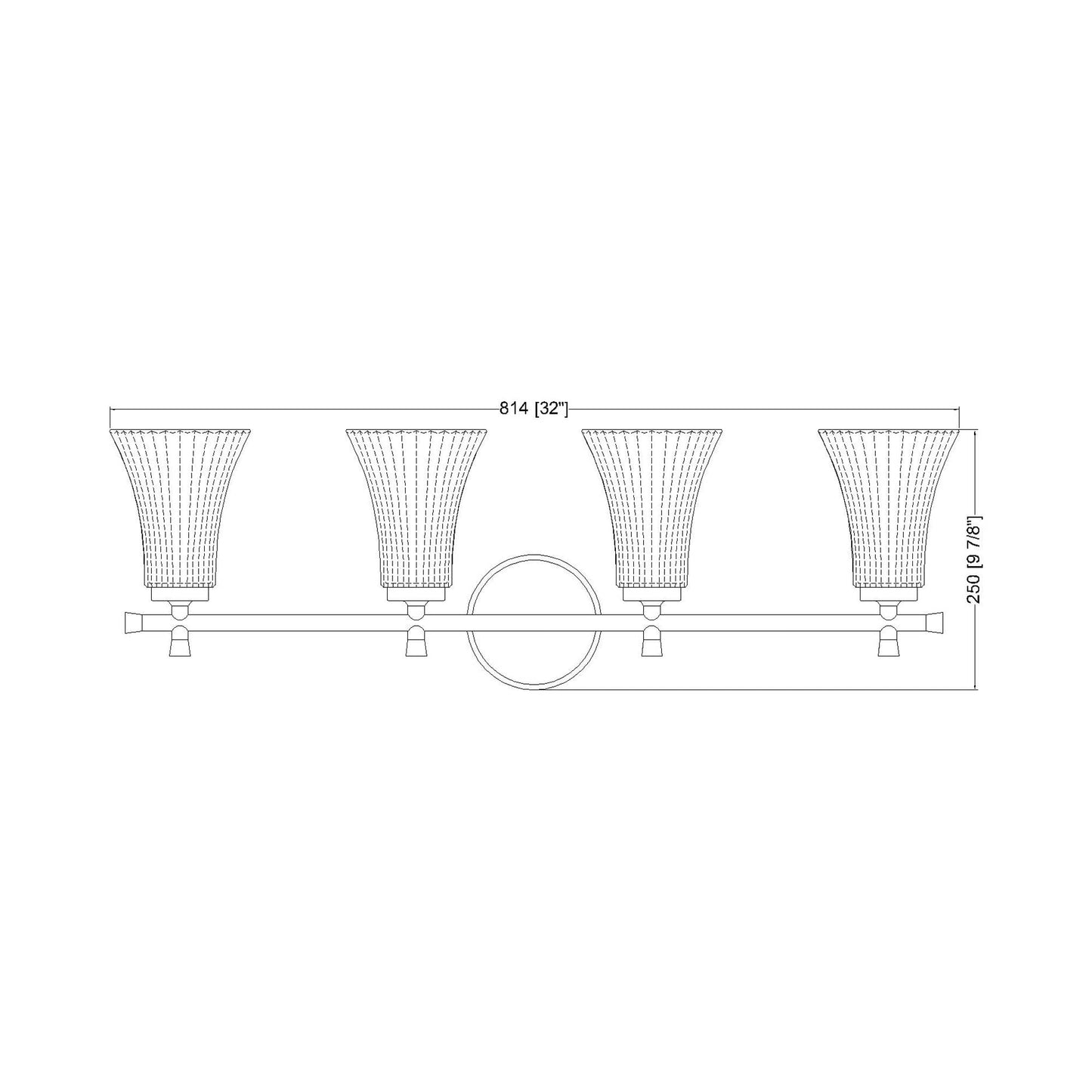 Belle Bath Vanity Light - line drawing.