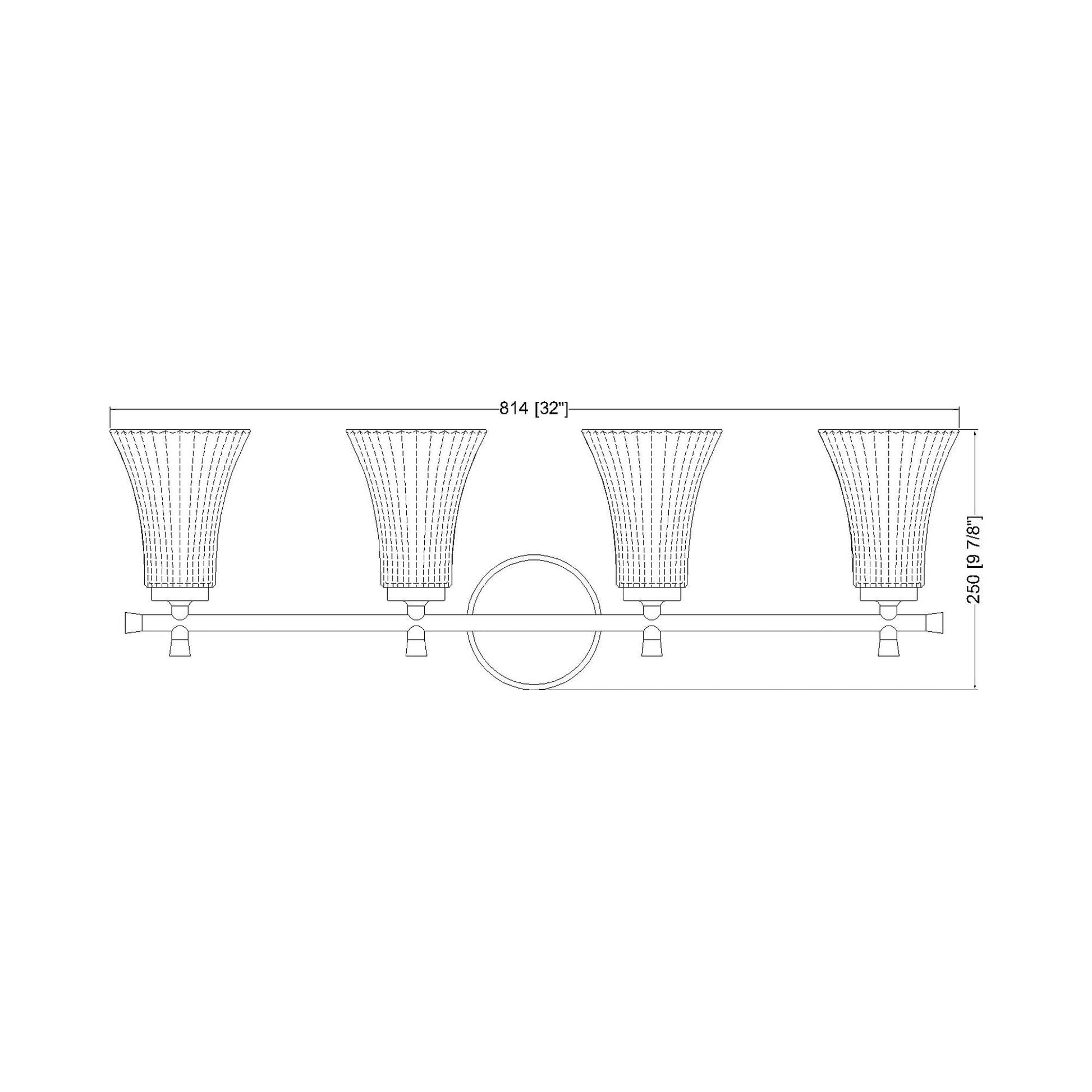 Belle Bath Vanity Light - line drawing.