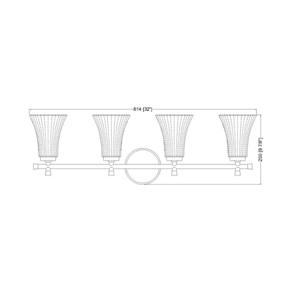 Belle Bath Vanity Light - line drawing.