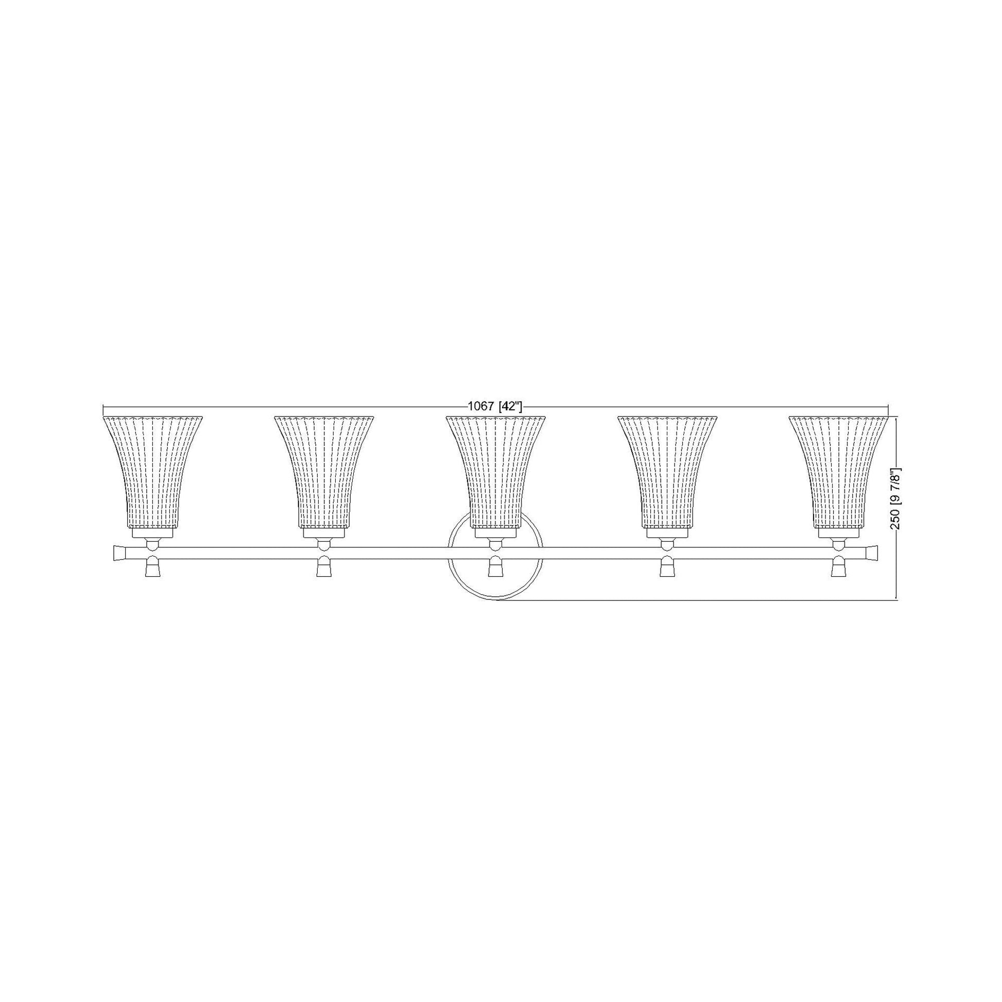 Belle Bath Vanity Light - line drawing.