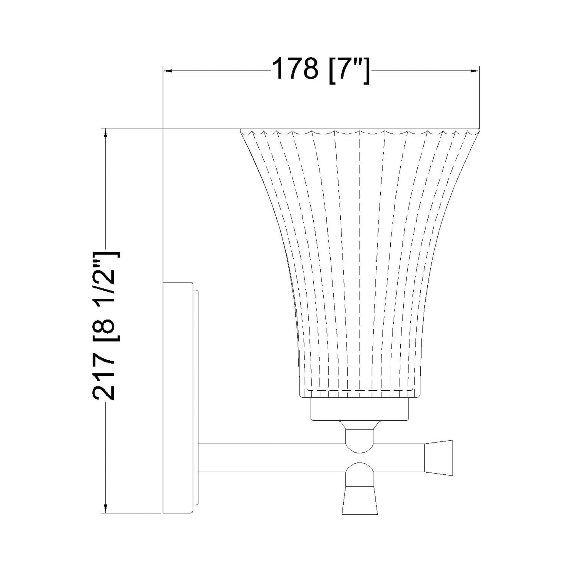 Belle Wall Light - line drawing.