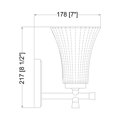 Belle Wall Light - line drawing.