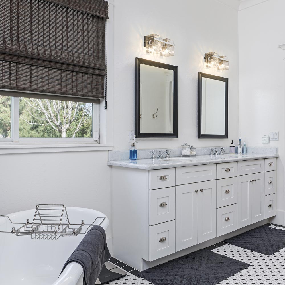 Bennington Bath Vanity Light in bathroom.
