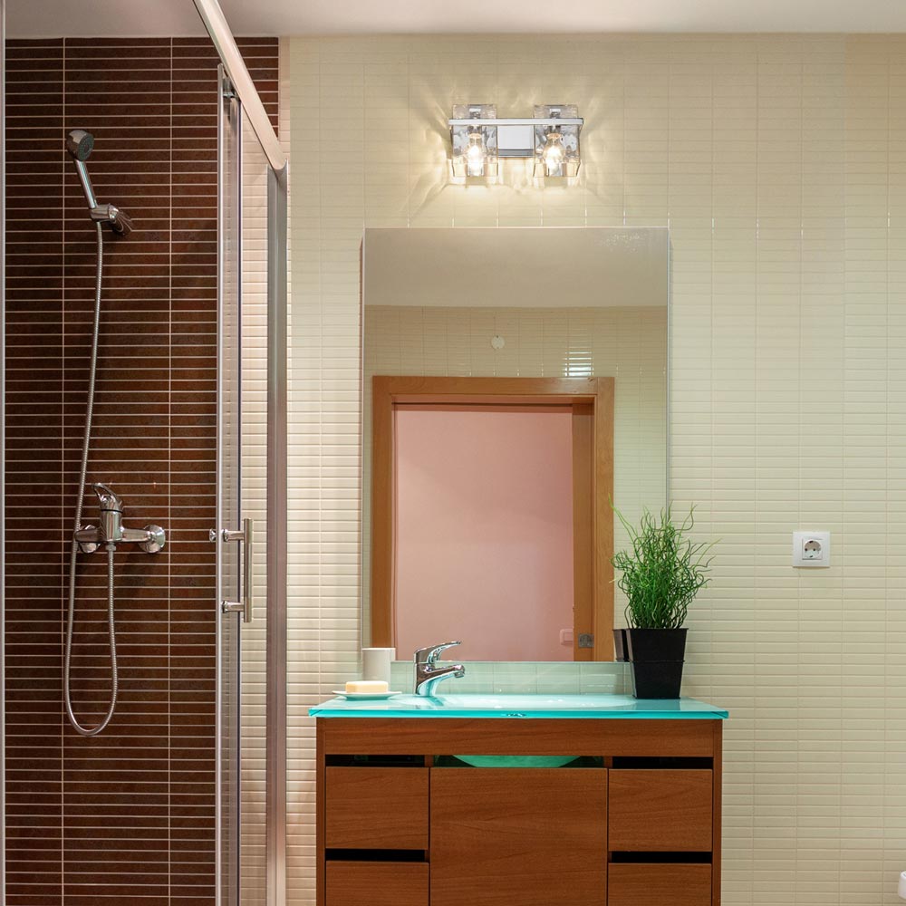 Bennington Bath Vanity Light in bathroom.