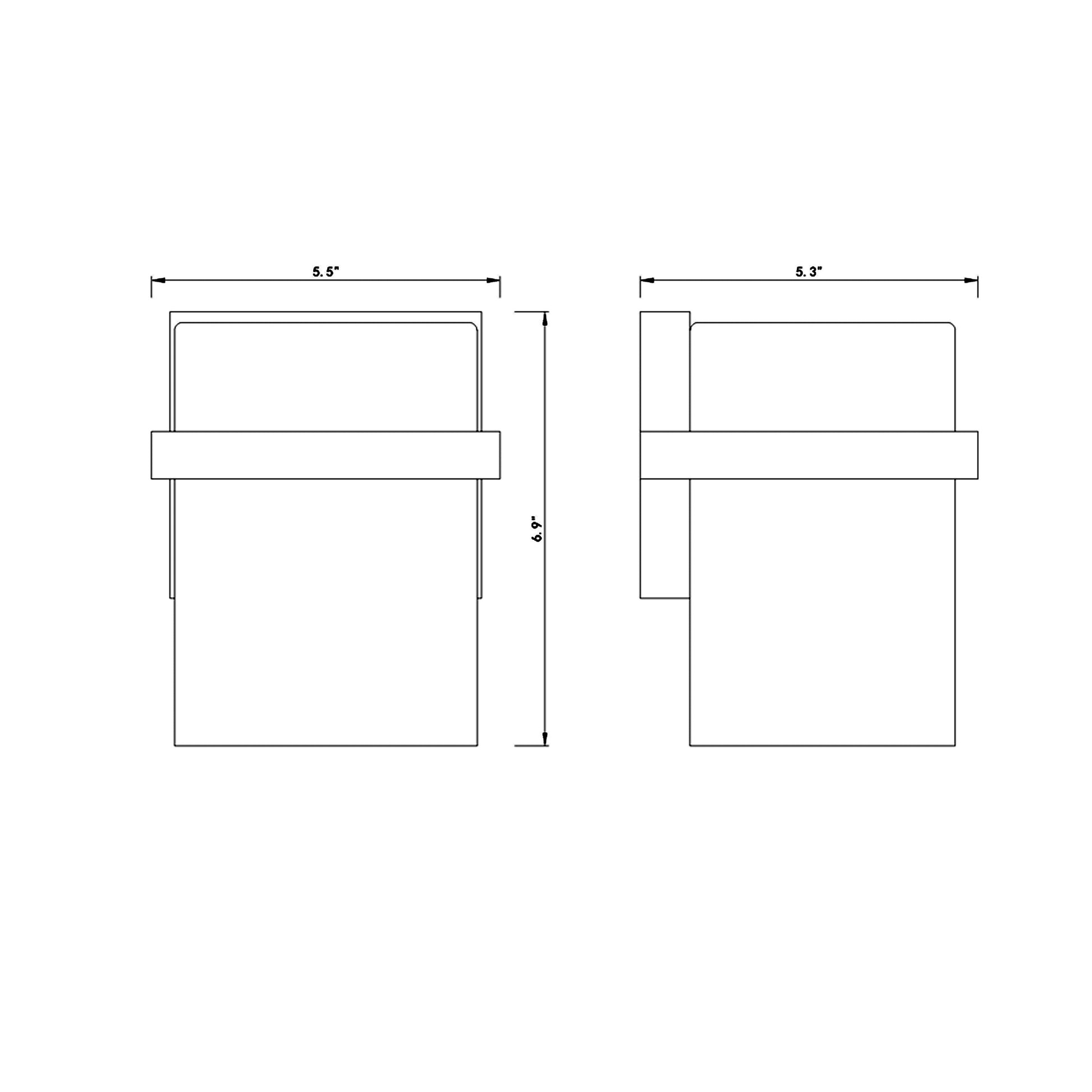Bennington Bath Wall Light - line drawing.