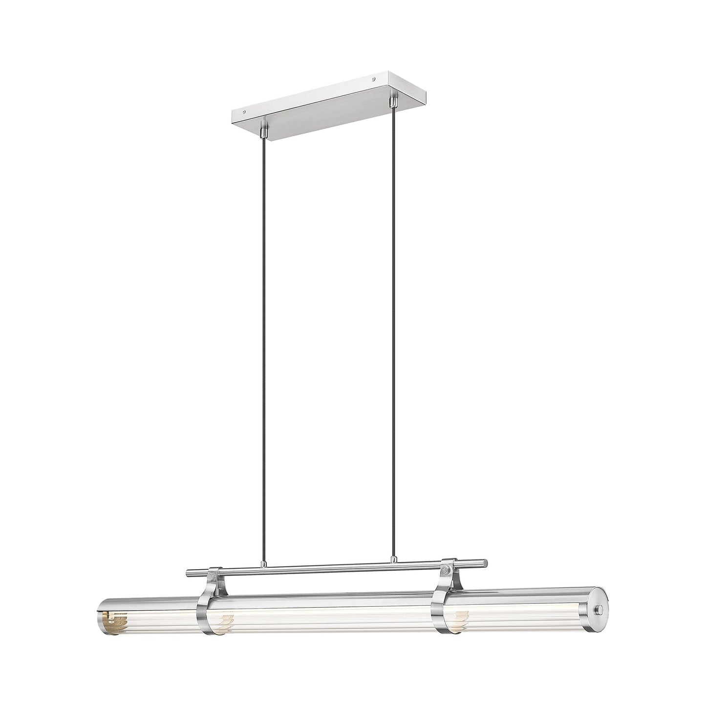 Benoit Linear LED Chandelier in Brushed Nickel (44-Inch).