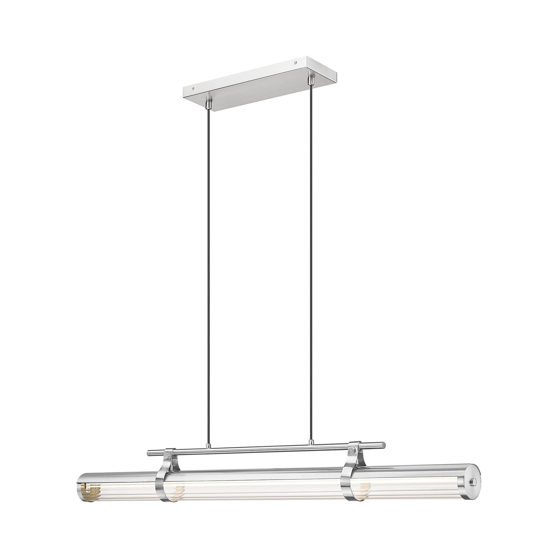 Benoit Linear LED Chandelier in Brushed Nickel (44-Inch).