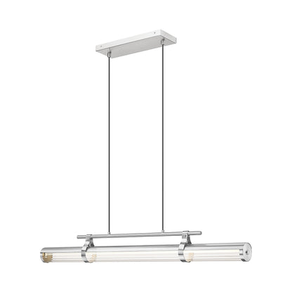 Benoit Linear LED Chandelier in Brushed Nickel (44-Inch).