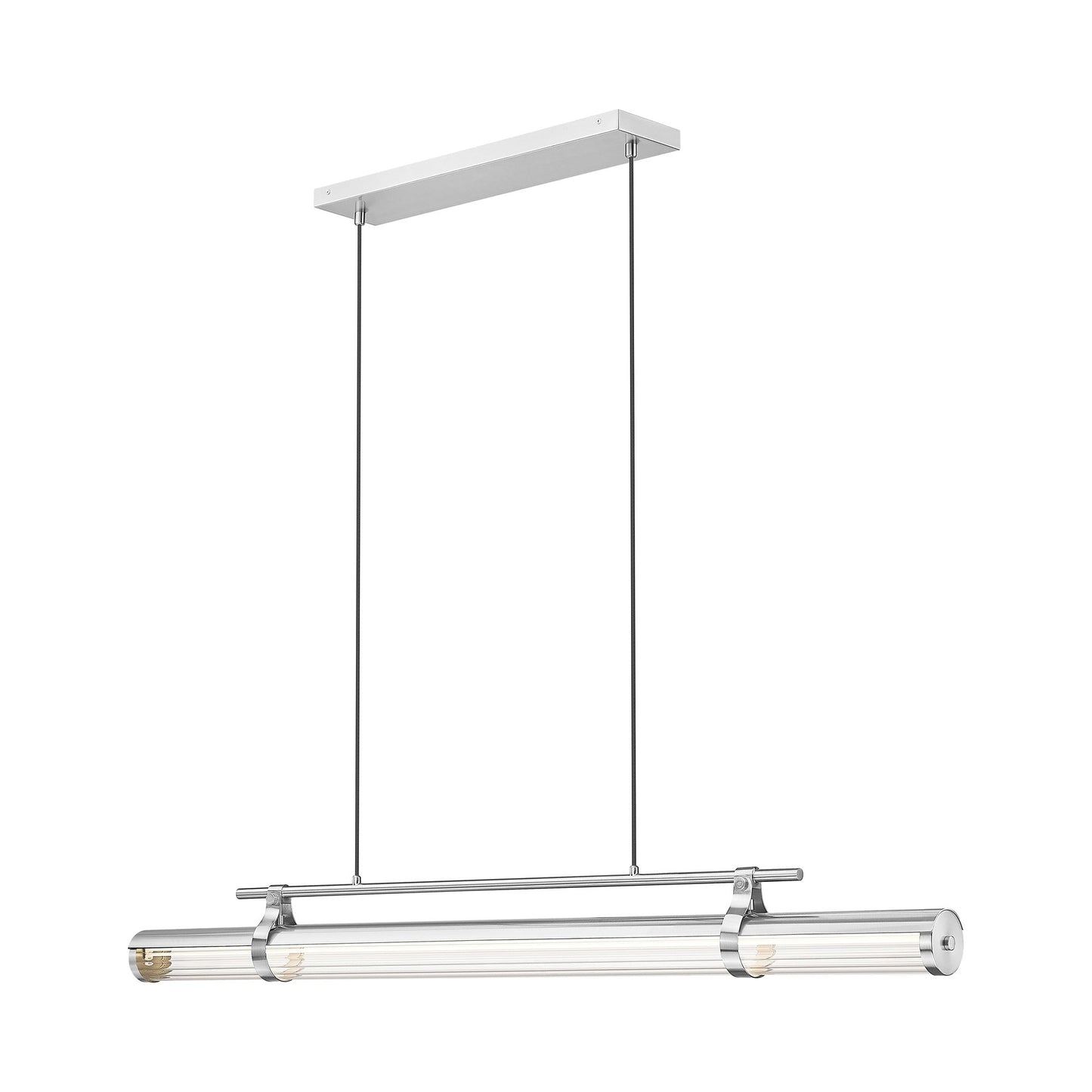 Benoit Linear LED Chandelier in Brushed Nickel (56-Inch).