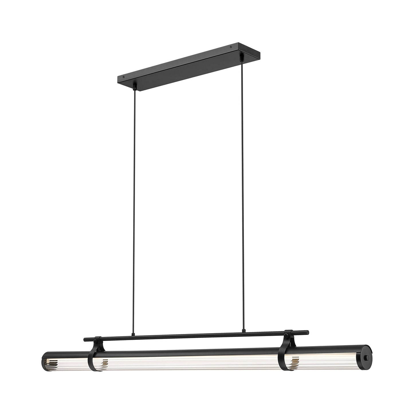Benoit Linear LED Chandelier in Matte Black (56-Inch).