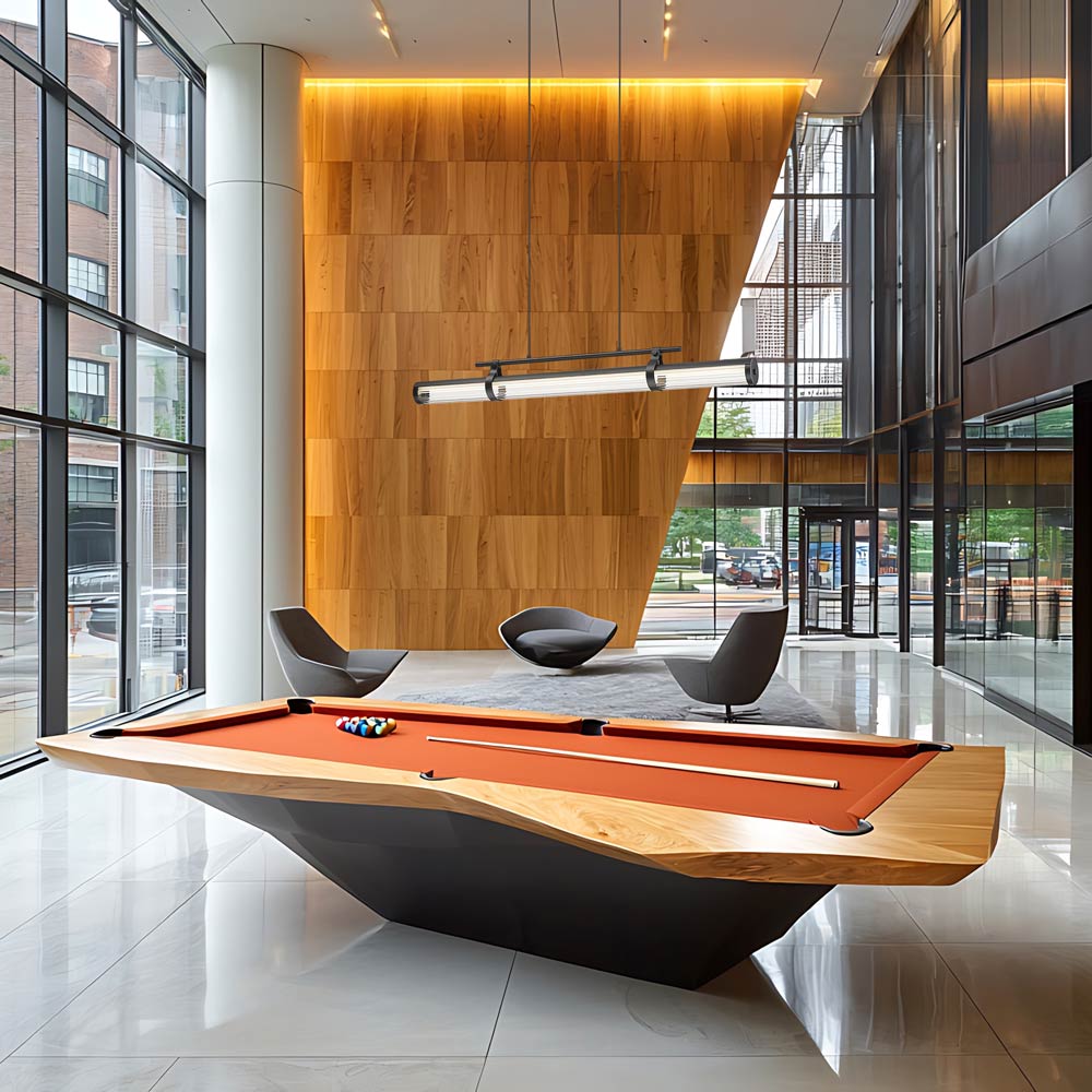 Benoit Linear LED Chandelier in office.