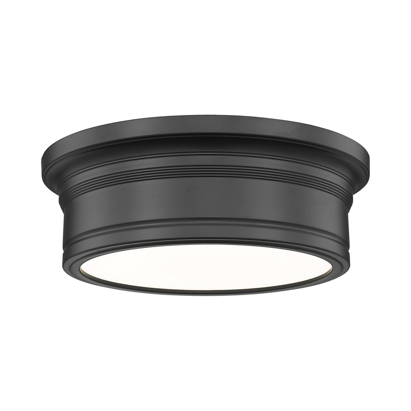 Bentley LED Flush Mount Ceiling Light in Matte Black (12-Inch).
