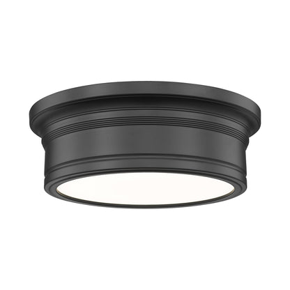 Bentley LED Flush Mount Ceiling Light in Matte Black (12-Inch).