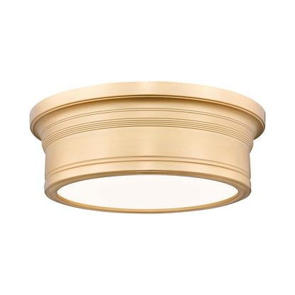 Bentley LED Flush Mount Ceiling Light in Modern Gold (12-Inch).