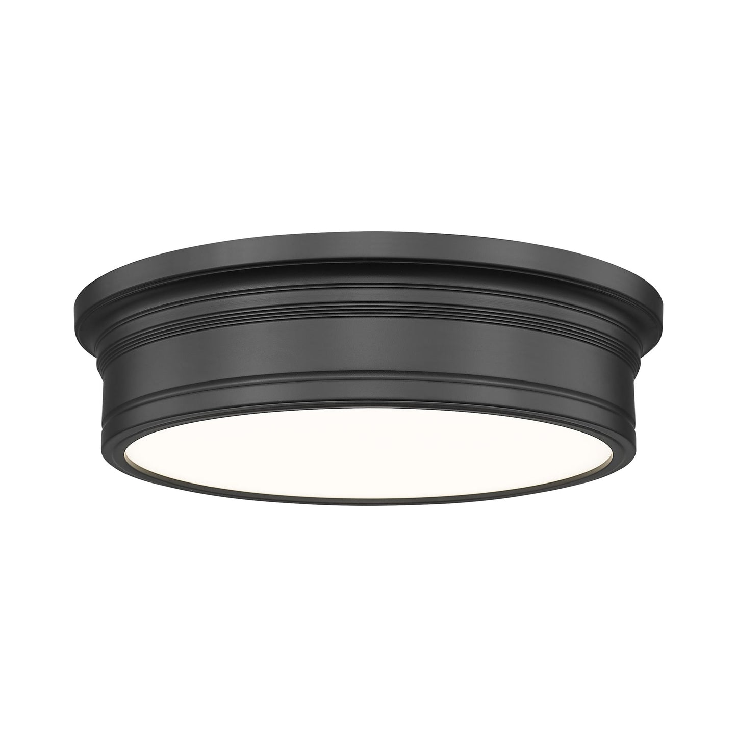 Bentley LED Flush Mount Ceiling Light in Matte Black (16-Inch).
