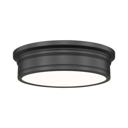 Bentley LED Flush Mount Ceiling Light in Matte Black (16-Inch).
