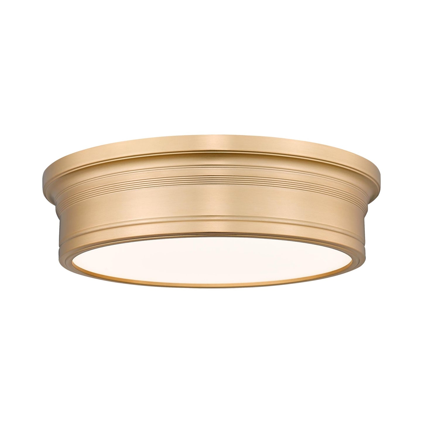 Bentley LED Flush Mount Ceiling Light in Modern Gold (16-Inch).