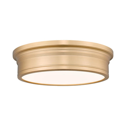 Bentley LED Flush Mount Ceiling Light in Modern Gold (16-Inch).