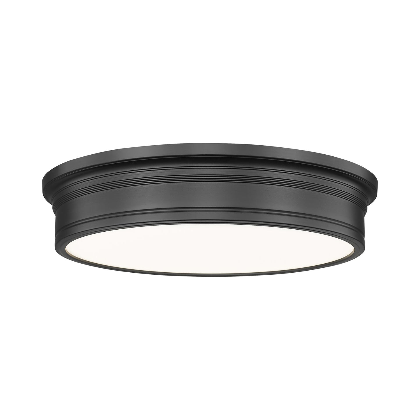 Bentley LED Flush Mount Ceiling Light in Matte Black (20-Inch).