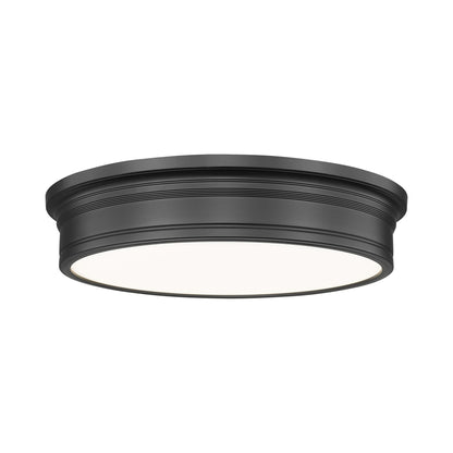 Bentley LED Flush Mount Ceiling Light in Matte Black (20-Inch).