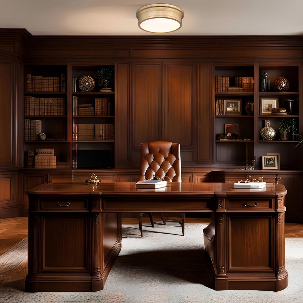 Bentley LED Flush Mount Ceiling Light in office.