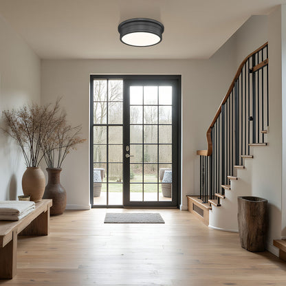 Bentley LED Flush Mount Ceiling Light in hallway.
