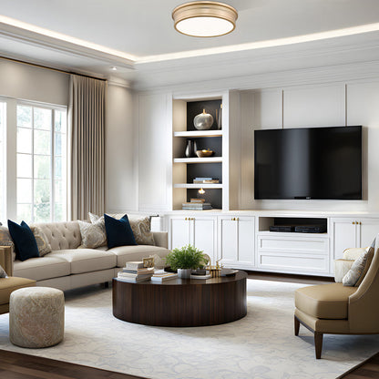 Bentley LED Flush Mount Ceiling Light in living room.